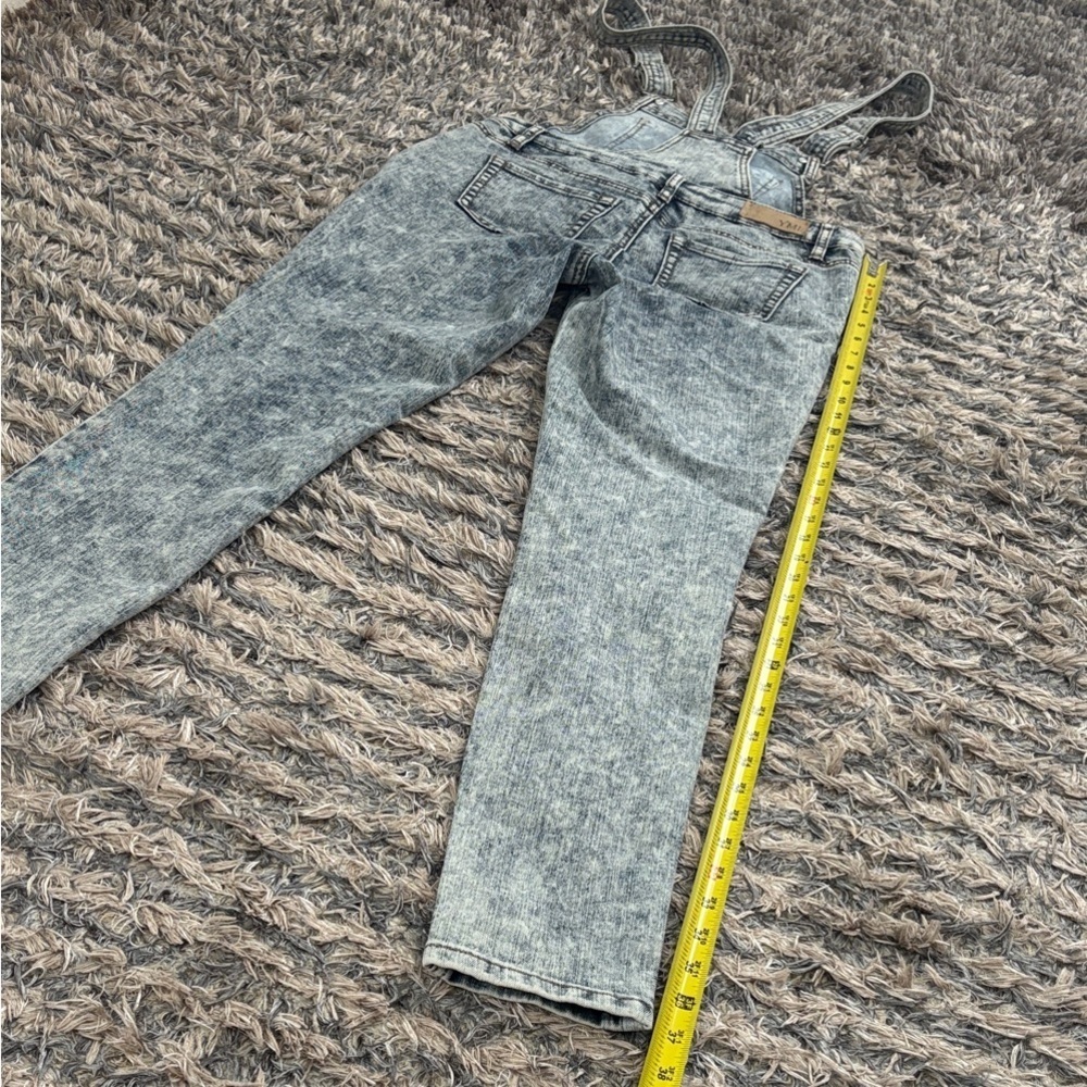 YMI Women's Acid Wash Denim Overall Jumpsuit, S/XS - Picture 3 of 9